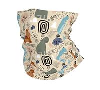 Headband Cute Hippos Abstract Beige Balaclava Multifunctional Facial Shield Uv Protection Bandana For Outdoor Running Traveling 25X50Cm