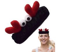 Headband for Washing Face Short Plush Crab Eye Skin Care Headband Wide Beam Cute Accessory, Elastic Stretch Comfortable for Running Yoga Makeup Spa
