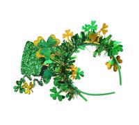 Headband - Green Colorful Stripe Headband Accessory For Irish Carnival Costume | And Pageant Ready With Bowler For Women, St Patrick's Day Celebration Costume