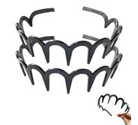 Headband Hair Bands for Women Men, 2025 New U Shape Fashion Tooth Hair Comb Headband, Versatile Wave Headbands Reversible Headbands with Teeth for Women Gifts Teen Girls (Black, One Size)