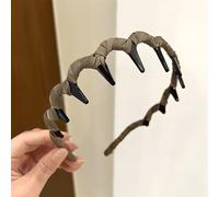 Headband Hair Bands for Women, Vintage High Cranium Artificial Pearl Hairband - Sparkling Diamond Wave Hair Bands for 1 Second Fluffy High Cranial Top - Raise the Hairline (Coffee, A)