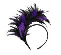 Headband Headpiece Colorful Flapper Fancy Headband (Purple One Size)