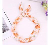 Headband Hiking Men's Paisley Rockabilly Wed Headband Retro Scarf with Wire Headband Polka Dot Tartan Running Headband Women (Orange, One Size)