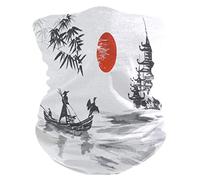 Headband Japanese Sunset Art Painting Style Bandana Face Sun Protection Mask Neck Gaiter Magic Scarf Balaclava Headwear for Women Men Boys Girls