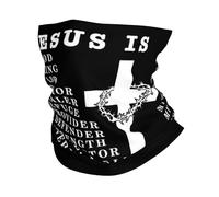 Headband Jesus Is My God My King My Lord My Savior White Headwear Dustproof Neck Gaiter Durable Neck Warmer For Camping Fishing Running 25X50CM