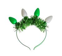 Headband Led Shamrock Hair Band Light-up Clovers Headpiece Glowing Festive Headwear Green Hair Accessories Led Light Up Flower Headband Flashing Glow Crown Party Hairwreath