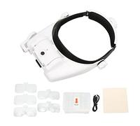 Headband Magnifier Adjustable LED 23 Kinds Magnifications Rechargeable Head Mount Magnifying Glass for Crafts Modeling