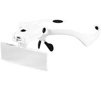Headband Magnifier, Head MountLighted Magnifying Glasses, Head Mount Magnifier Lighted Magnifying Headband Glass Loupe Visor with 2 LED Light for Close Work Watch Repair Arts Crafts for Reading Jewel