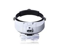 Headband Magnifier, Head MountLighted Magnifying Specs, Headband Illuminated Magnifier with 5 Pcs Replaceable Lens Head-Mounted Eye Glass Magnifying Loupe with Detachable LED for
