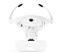 Headband Magnifier, LED Light Hands-Free Magnifying Glass with 5 Detachable Lenses 1.0X-3.5X Adjustable Holder for Close Work(9892B2)