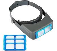 Headband Magnifier, Professional Double Lens Head-Mounted Loupe Jewelry Magnifier, Reading Visor Opitcal Glass Binocular Magnifying Glass with Lens Magnification-1.5X 2X 2.5X 3.5X for Repair, Crafts
