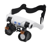 Headband Magnifying Glasses with LED Light Illuminated Magnifying Eyes Glass with 14 Interchangeable Lenses 3X 4X 5X 6X 7X 10X 15X for Watch Repair Jewelry Work
