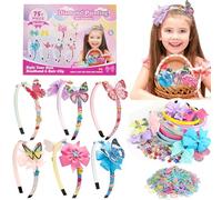 Headband Making Kit for Girls, DIY Hair Accessories Set with Rubber Band, Creative Craft Kits for Kids, Funny Girls Birthday Presents for Age 5 6 7 8 9 10-12+ Year Old, Own Butterflies Fashion