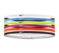 Nike Flex Classic Slim Headbands 6PK Thin Elastic Hair Bands Sport Volt (6 Units)
