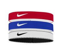 NIKE Classic Flexible Wide Band Headband (Pack of 3) (One Size) (Red/Blue/White)