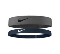 Nike Men's Flex Headband 2-Pack Headbands Running Fitness Training Sports Hairband Set, Iron Grey/Armory Navy/Black, One Size