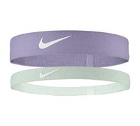 Nike Men's Flex Headband 2-Pack Headbands Running Fitness Training Sports Hairband Set, Lilac Ice/Light Silver/White, One Size