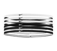 NIKE Classic Flexible Slim Hairband (Pack of 6) (One Size) (Black/White)