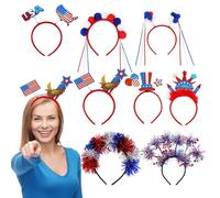 Headband of the Independence Day, July 4th Headband | Patriotic Flag Headgear, 8 Pairs Memorial Day 4th July Accessories for Parades BBQ Costume Celebration Patriotic Decorative Readings