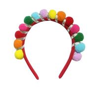 Headband Pompom Carnival Headband Rainbow Headband Hair Band Hair Accessories Headpiece Accessories Clown Fancy Dress Costume Colourful Carnival Costume Cosplay Theme Party Accessories