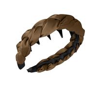 Headband Satin Hair Accessories for Women, Wavy Hair Band with Teeth, Comfortable Hair Hoop Elegant Satin Headbands for Women and Girls, Textured Hair Bands Accessories (Coffee, One Size)