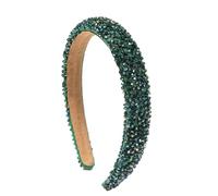 Headband Simple Solid Color Crystal Fine-Edged Headband Hair Ornament For Women, Green