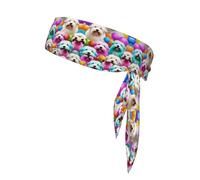 Headband Sports Head Tie Headband for Women Men Workout Running Sweatbands Head Wrap (English Sheepdogs)