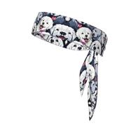 Headband Sports Head Tie Headband for Women Men Workout Running Sweatbands Head Wrap (Old English Sheepdogs)