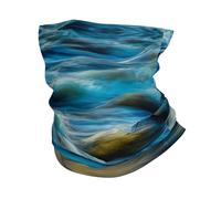 Headband style face mask, Dawn Ocean Waves patterned sports headband, suitable for travel, skiing, and cycling.