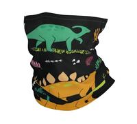 Headband style face mask, Dinosaur Palm Leaf patterned sports headband, suitable for travel, skiing, and cycling.
