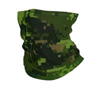 Headband style face mask, Green Army Digital Camouflage patterned sports headband, suitable for travel, skiing, and cycling.
