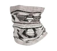 Headband style face mask, Grey Tribal patterned sports headband, suitable for travel, skiing, and cycling.