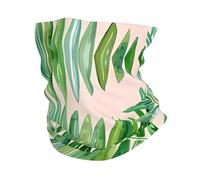 Headband style face mask, palm tree leaves patterned sports headband, suitable for travel, skiing, and cycling.