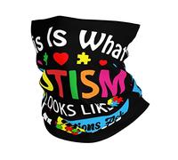 Headband This Is What Autism Looks Like, Any Questions Ask My Mom Neck Gaiter Durable Face Scarf Uv Protection Headwear For Running Fishing Camping 25X50CM