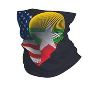 Headband Usa Myanmar Burmese Friendship Flag Heart White Headwear Durable Neck Gaiter Breathable Neck Warmer For Camping Traveling Fishing 25X50CM