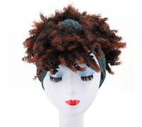 Headband Wig Curly Hair Women Short Blue High Temperature Fiber for Daily Life Party Cosplay Celebrations