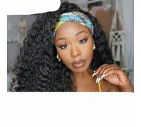 Headband Wig Human Hair Kinky Curly Glueless Human Hair Wigs For Women 180% Density-22inches-180 deep wave