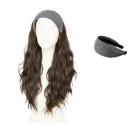 Headband Wig Integrated Women's Half Head Cover Simulated Hair Create a voluminous crown Natural Long Straight Hair