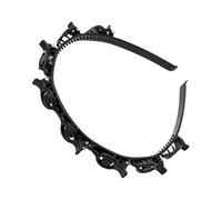 Headband With Alligator Clips Elegant Double Layer Toothed Braid Tool Hair