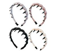 Headband with Teeth 4 Pieces - Wave Shape Hair Bands | Reversible Headband Styling for Wedding Party Birthday Bride Girl Woman