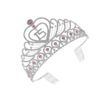 Headband without Fading Keepsake Elegant Stylish Tiara Crown Pink Rhinestone Accessory for Birthday Celebration for 15th Birthday Party
