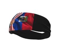 Headbands American Flag and Haiti Flag Sweatband for Women Men-Yoga Bands for Sports Fitness-12