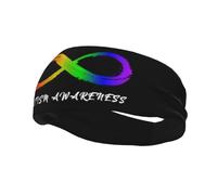 Headbands Autism Awareness Infinity Symbol 1 Sweatband for Women Men-Yoga Sweat Band Elastic Wide Hair Bands for Sports Fitness, Black