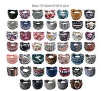 Headbands Bohemian Floral Stretch Hairbands Wide-brimmed Bandana Hair Accessories Turban Wrap Jogging Running Yoga Style 24, Style 26