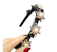 Headbands Clips,Creative Hairpin Headbands Double Layer Twist Plait - Hollow Woven Double Layer Twist Plait with Rhinestone Decoration for Dance, Wedding, Dating