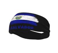 Headbands El Salvador Flag Sweatband for Women Men-Yoga Sweat Band Elastic Wide Hair Bands for Sports Fitness