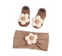 Headbands for - Soft and Secure Textile | Set Headband and Floral Socks - for Boys and Girls, Ideal for Walking, Photo, Home, Outdoor, Birthday, Christening, Daily,