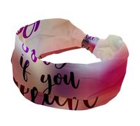 Headbands for Women, All Thing Are Possible If You Believe Wide Headband, Twist Knotted Yoga Workout Hairband, Soft Elastic Headwrap, Fashion Hair Accessories