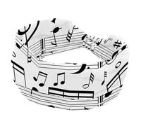 Headbands for Women Black and White Music Notes on Scales Non Slip Headband Elastic Wide Turban Hair Bands Yoga Hairband Sweat Sports Workout Headwrap