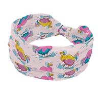 Headbands for Women, Cute Dodo Biids Pattern Wide Headband, Twist Knotted Yoga Workout Hairband, Soft Elastic Headwrap, Fashion Hair Accessories